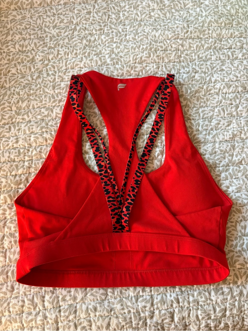 Fabletics Red Racerback Sports Bra - Picture 2 of 2